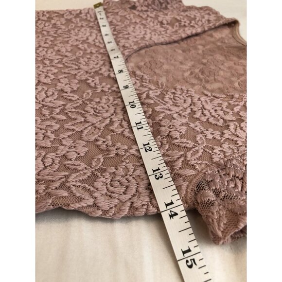 Abercrombie & Fitch Womens Lace Floral V-Neck Top XS Pink Going Out Top Coquette - Picture 4 of 5